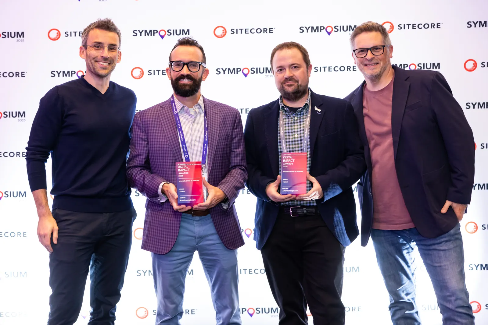 Accepting the Sitecore Digital Impact Award for Innovative Use of Sitecore at Sitecore Symposium 2025.